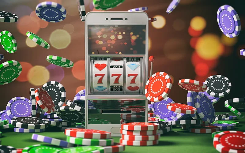 Confident woman holding glowing casino chips against vibrant neon background — modern CROWNBD vibe for Bangladeshi players