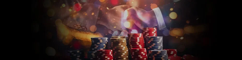 Stylish woman in elegant attire leaning against a roulette table in a luxurious casino setting — premium CROWNBD atmosphere for Bangladesh